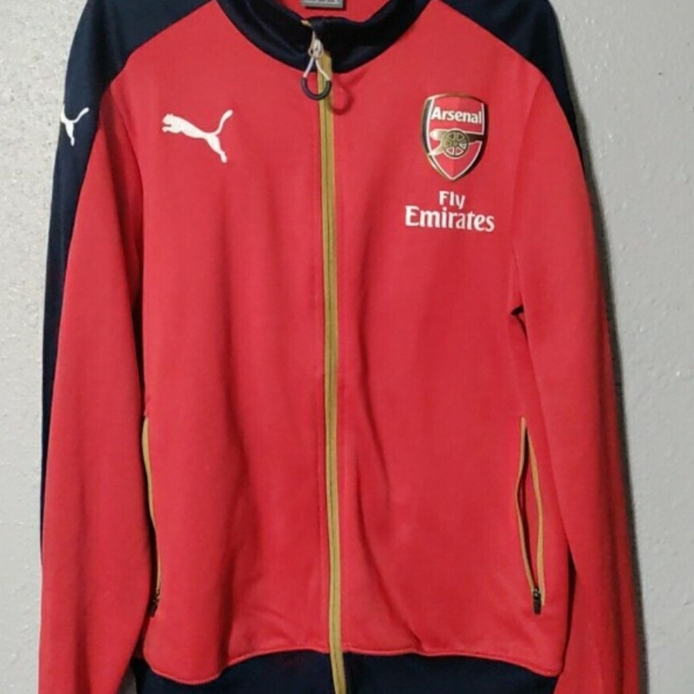 Arsenal Puma Track Jacket Mens Small Full Zip Red Premier League